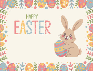 Easter poster, Easter banner, banner, Easter clipart, happy Easter, Easter 2025, 2025, Easter celebration, easter sublimation, easter card, easter, bunny, rabbit, egg, card, spring, cartoon, holiday, 