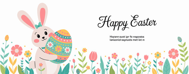 Easter poster, Easter banner, banner, Easter clipart, happy Easter, Easter 2025, 2025, Easter celebration, easter sublimation, easter card, easter, bunny, rabbit, egg, card, spring, cartoon, holiday, 