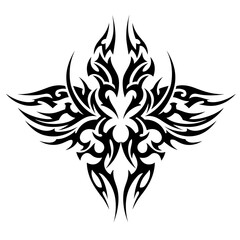 Tribal tattoo design in black on a white background  