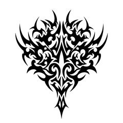 Obraz premium Tribal tattoo design with intricate patterns in black 