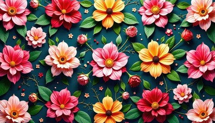 Intricate floral design, repeating seamlessly , seamless repeat, seamless wallpaper