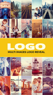 Multi Images Logo Reveal. Vertical Stories Opener for Social Media.