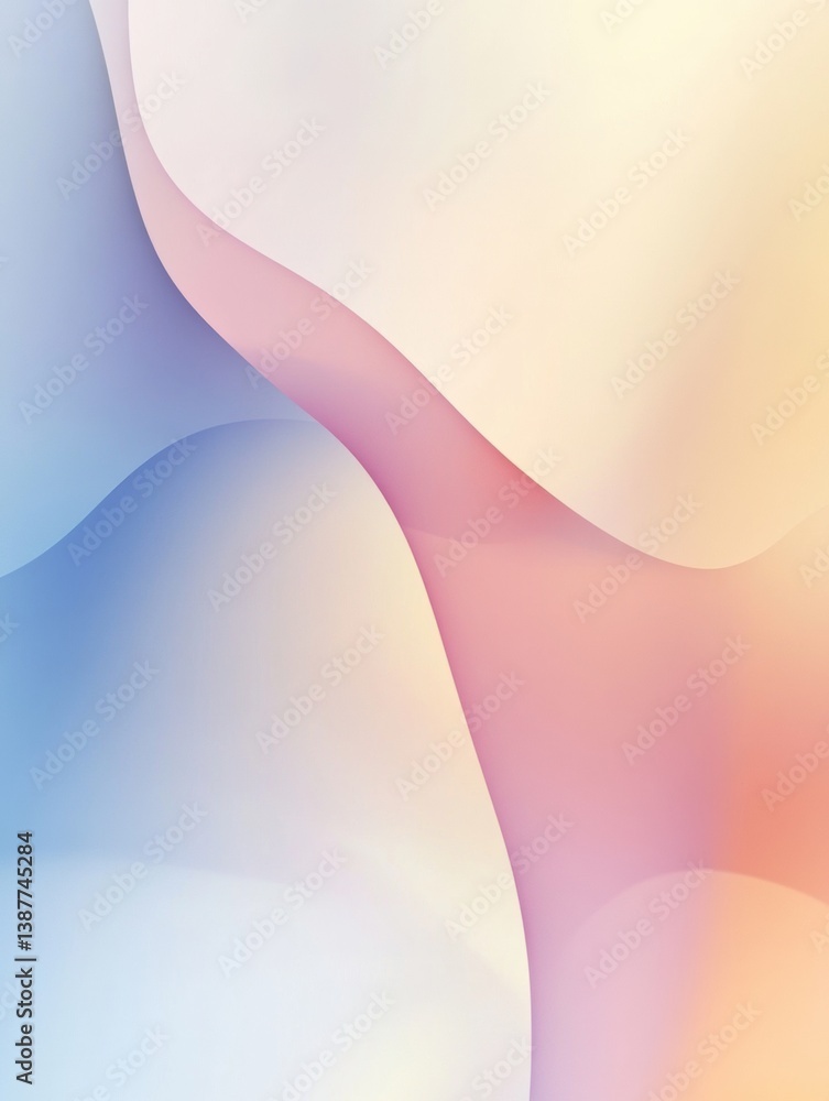 Poster Modern abstract background featuring seamless gradient transitions between cool and warm hues in a smooth minimalist design