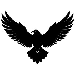 Eagle Vector Silhouette, Eagle Logo, Wild Bird Illustration, Flying Eagle Symbolizing Freedom, Power and Majesty, Wildlife, Nature, Bird of Prey, Soaring Eagle, Hunting, Fierce Bird, Winged Creature.