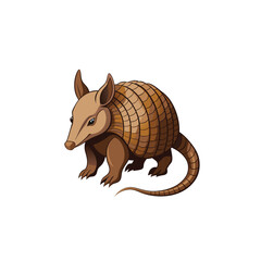 Cute brown cartoon animal illustration vector of a happy isolated mammal like a bunny or squirrel on white