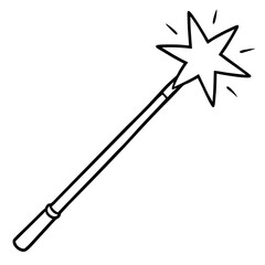 Magic Wand Vector Graphic – Printable Magical Clipart for Digital Use