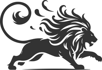 Lion black vector silhouette