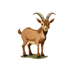 Cute cartoon deer and goat vector illustration for winter and wildlife themes