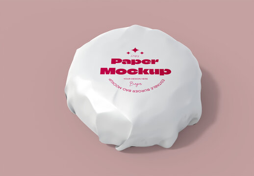 Burger Paper Wrapper Packaging Mockup