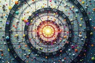 Subtle grayscale grid overlaid with concentric circles, modern, grayscale, texture