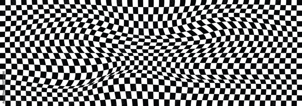 Poster seamless checker pattern with black and white squares, creating chess board texture. retro psychedel