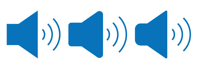 Volume icon set. Sound Icon, loudspeaker icon. Vector Illustration