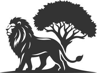 Lion black vector silhouette