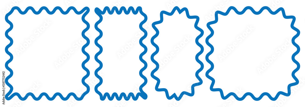Poster black silhouette scalloped frames. vector jagged geometric rectangular. geometric shapes stickers wi