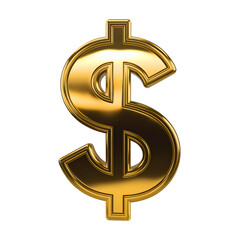 gold dollar sign icon, 3d money symbol graphic, shiny currency design element