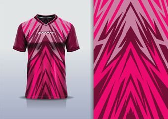 Sport jersey template sharp line mockup texture grunge rustic abstract vector design for football soccer, racing, running, e sports, pink maroon color