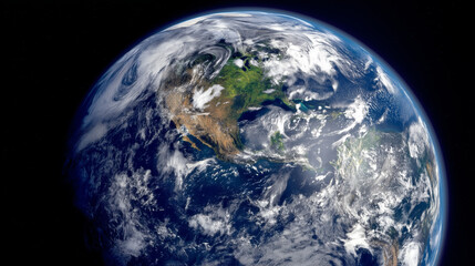 Close-up view of Earth globe from space, showcasing its beauty and fragility. Powerful Earth Day image for environmental awareness and global themes.