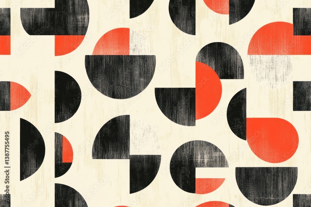 Aufkleber an abstract geometric pattern composed of various shapes and colors