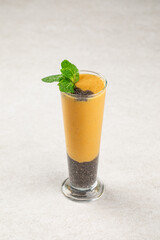Healthy mango smoothie with chia seeds