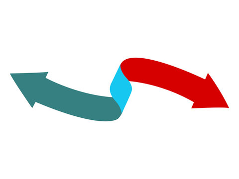 twin twisted ribbon arrow