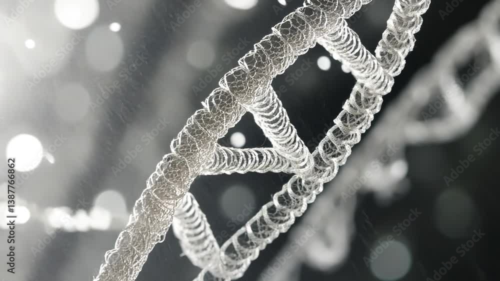 Poster abstract background of dna structure with glowing elements generative ai