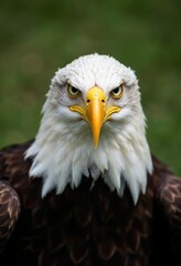 Naklejka premium Majestic Bald Eagle Portrait: A Close-Up of a Wild American Eagle