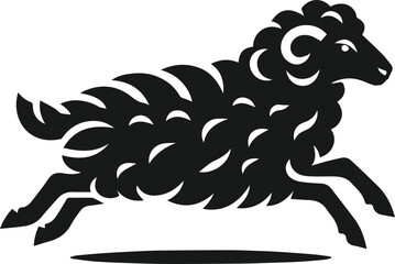 Silhouette of a sheep black vector