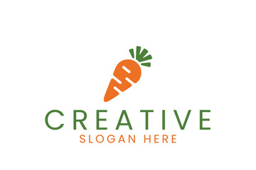 Modern Carrot Vegetable Logo Design Template icon food farm diet cute fresh     