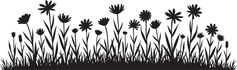 Wildflower Silhouette SVG Bundle | Floral Border Vector Clipart for Cricut & Crafts

