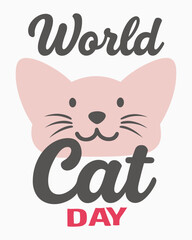 World Cat Day typography vector art illustration.