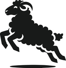 Silhouette of a sheep black vector