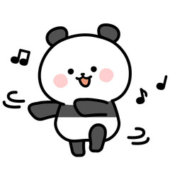 Happy Dancing Panda Illustration
