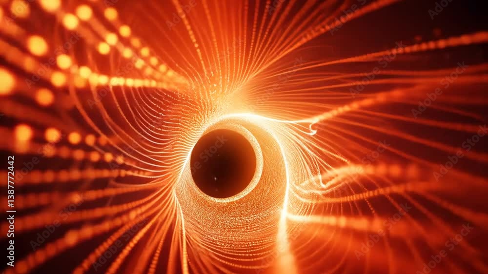 Poster dynamic abstract lines with glowing sunlight flare effect generative ai