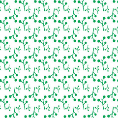 Cute Flowers And Branches Seamless Vector Pattern Design