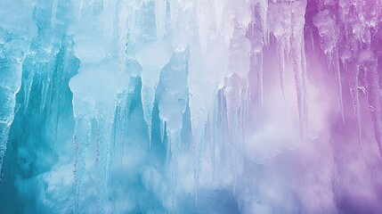 A cascading display of glowing icicles casting light in pale cyan