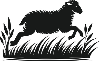 Silhouette of a sheep black vector