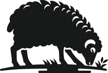 Silhouette of a sheep black vector