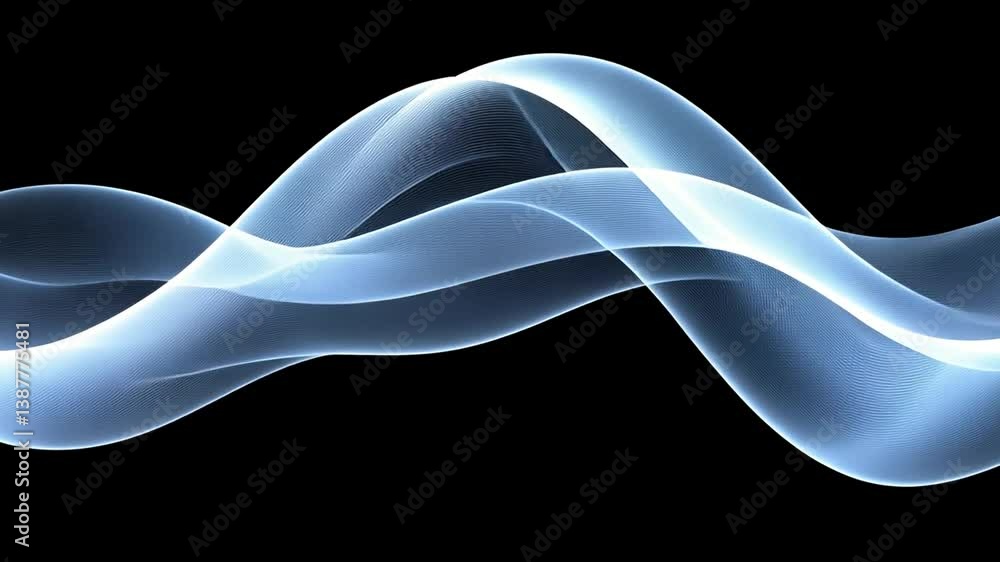 Poster modern abstract wavy line pattern with guilloche curves in design generative ai