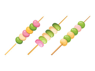 vector illustration of a Japanese food Dango