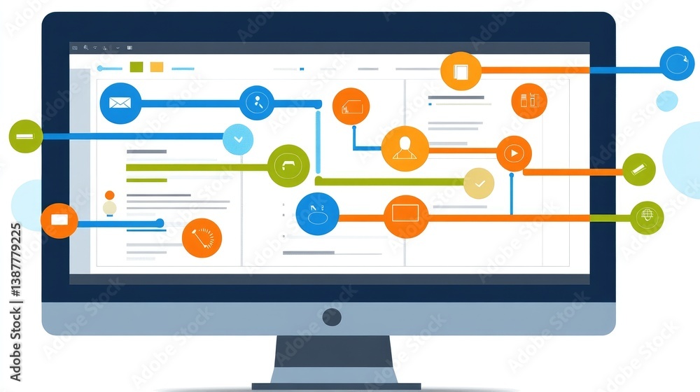 Poster marketing automation workflow showing scheduled content delivery