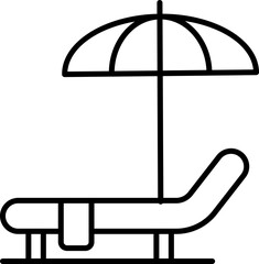 Sun Bed Vector Stock Icon