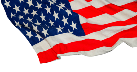 The American flag is waving. Memorial day.