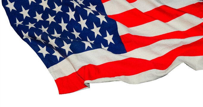 The American flag is waving. Memorial day.