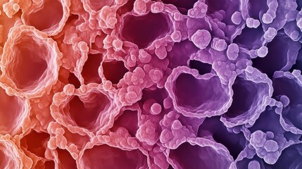 Microscopic view of a tissue sample showcasing the arrangement of cells. 4k,space for text,