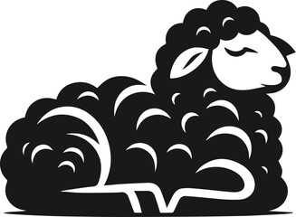 Silhouette of a sheep black vector