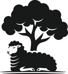 Silhouette of a sheep black vector