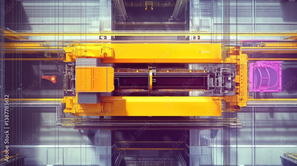 Poster smart crane interface showing load capacity and positioning in real time