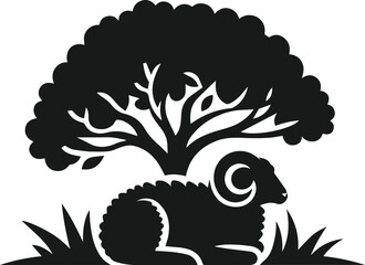Silhouette of a sheep black vector