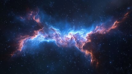 Naklejka premium Spectacular cosmic cloud formation shimmering in deep space canvas