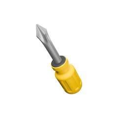 Yellow Flathead Screwdriver Icon